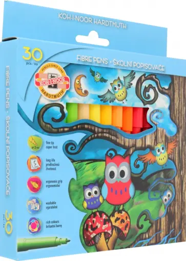 Фломастеры Owls 1012, 30 цветов обложка книги