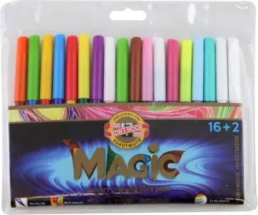 Фломастеры Magic, 16 цветов, 2 преобразователя цвета обложка книги