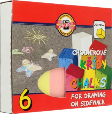 Мел школьный асфальтный прямоугольный, 6 цветов Мел школьный асфальтный прямоугольный, 6 цветов обложка книги