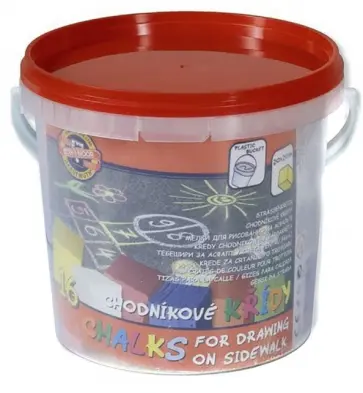 Мел школьный асфальтный прямоугольный, 16 штук, в ведре обложка книги