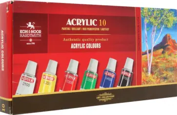 Краски акриловые художественные в тюбиках, 10 цветов обложка книги