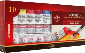 Краски акриловые художественные в тюбиках, 10 цветов обложка книги