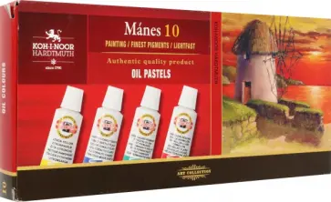 Краски масляные художественные Manes, в тюбиках, 10 цветов обложка книги
