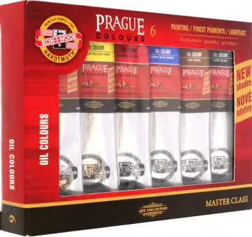 Краски масляные художественные Prague в тюбиках, 6 цветов обложка книги