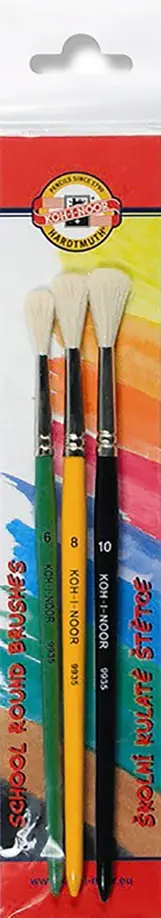 Набор кистей круглых из козьего волоса №6, №8, №10, 3 штуки Набор кистей круглых из козьего волоса №6, №8, №10, 3 штуки обложка книги