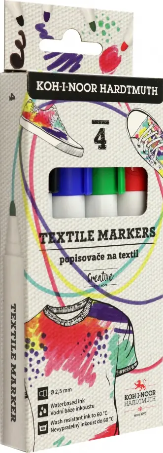 Набор маркеров для ткани, 4 цвета обложка книги