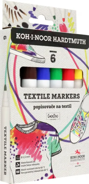 Набор маркеров для ткани, 6 цветов обложка книги