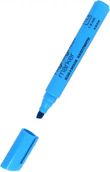 Маркер-текстовыделитель, голубой обложка книги