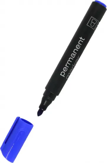 Маркер перманентный, круглый, синий обложка книги