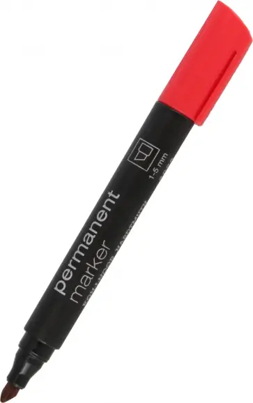 Маркер перманентный, скошенный, красный Маркер перманентный, скошенный, красный обложка книги