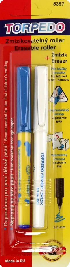 Набор ручка-роллер Torpedo +  Стиратель, синий, в ассортименте обложка книги