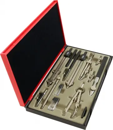 Набор чертежный профессиональный 7452, 14 предметов Набор чертежный профессиональный 7452, 14 предметов обложка книги