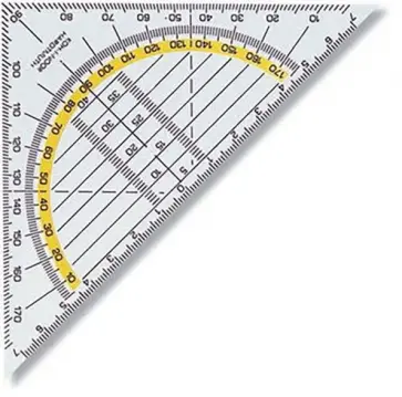 Угольник-транспортир 45/113, прозрачный обложка книги