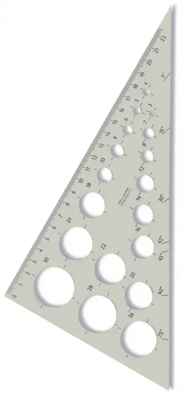 Угольник 60/250 с шаблонами, круг, прозрачный, пластик Угольник 60/250 с шаблонами, круг, прозрачный, пластик обложка книги