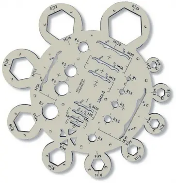 Шаблон кругов и шестигранников, пластиковый Шаблон кругов и шестигранников, пластиковый обложка книги