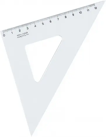 Угольник 45/141, прозрачный, пластиковый обложка книги