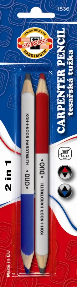 Карандаш столярный двусторонний Duo, 2B, 2 штуки обложка книги