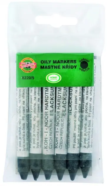 Мелки промышленные восковые 8220/5, черные, 6 штук обложка книги