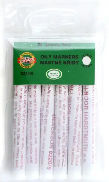 Мелки промышленные восковые 8220, белые, 6 штук обложка книги