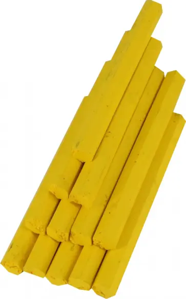 Мелки восковые высокопигментированные по металлу, дереву, стеклу и бетону, желтые, 12 штук обложка книги