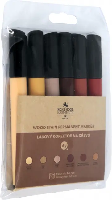 Набор спиртовых маркеров для ретуширования мебели и полов, 6 цветов обложка книги