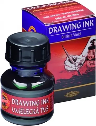 Тушь индийская, бриллиант фиолетовый 2340, флакон 20гр обложка книги