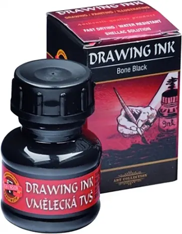 Тушь индийская, кость жженая 2700, флакон 20гр обложка книги