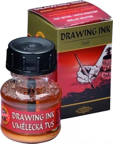 Тушь индийская, золото 2810, флакон 20 гр обложка книги