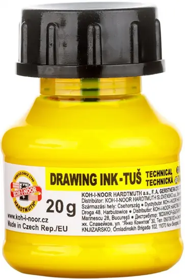 Тушь акриловая плакатная, желтая обложка книги