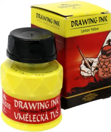 Тушь индийская, желтый лимонный обложка книги