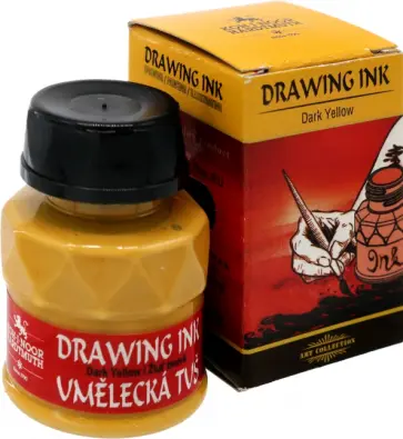 Тушь индийская, желтый темный обложка книги