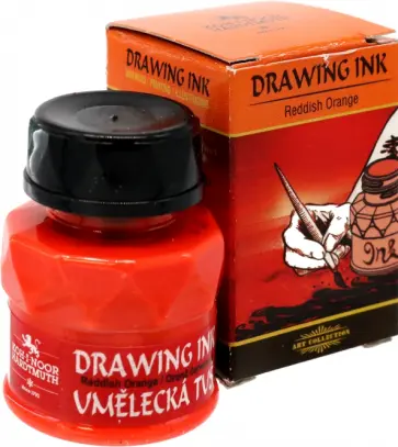 Тушь индийская, красновато-оранжевый обложка книги