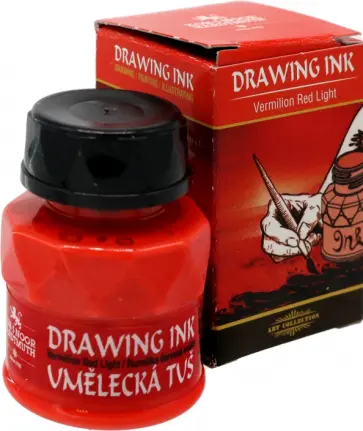 Тушь индийская, вермилион красный светлый обложка книги