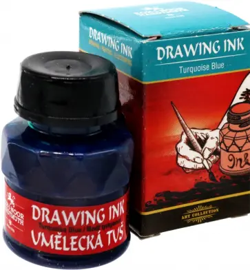 Тушь индийская, бирюзовый обложка книги