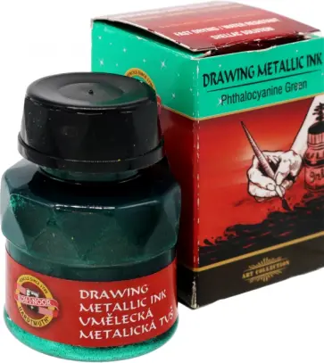 Тушь индийская, металлик зеленый ФЦ обложка книги