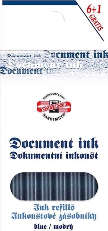 Картриджи для перьевых ручек 0603, 7 штук, синие обложка книги