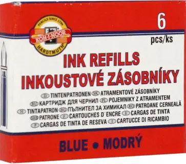 Картриджи для перьевых ручек 1006, 6 штук, синие Картриджи для перьевых ручек 1006, 6 штук, синие обложка книги