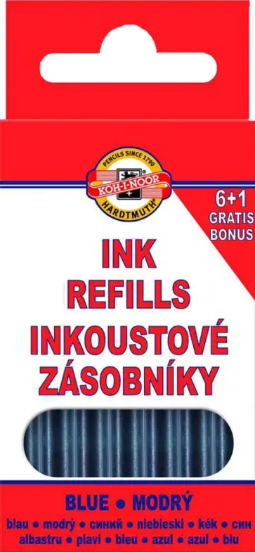 Картриджи для ручек 1007, 77 мм., 7 штук, синие Картриджи для ручек 1007, 77 мм., 7 штук, синие обложка книги