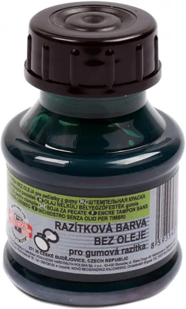 Краска штемпельная, зеленая обложка книги