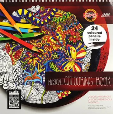 Блокнот для арт-терапии с QR-code, 24 листа + цветные карандаши Polycolor, 24 цвета обложка книги