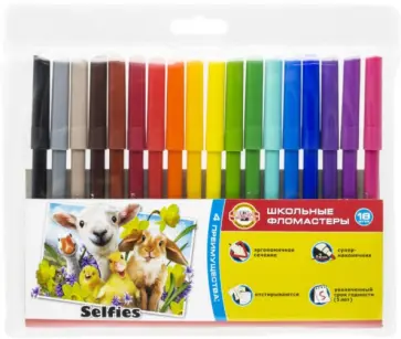 Фломастеры Selfies 1002, 18 цветов обложка книги
