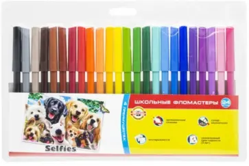 Фломастеры Selfies 1002, 24 цвета обложка книги