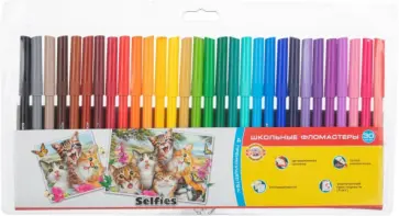 Фломастеры Selfies 1002, 30 цветов обложка книги