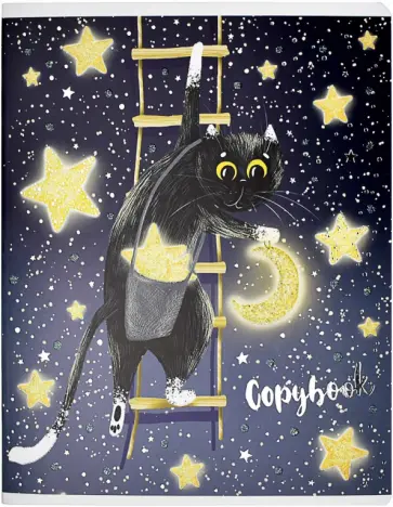 Тетрадь Кот на луне, 48 листов, клетка, в ассортименте Тетрадь Кот на луне, 48 листов, клетка, в ассортименте обложка книги