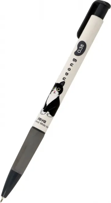 Ручка шариковая автоматическая Naong Black-White Manx, 0,38 мм., черная обложка книги
