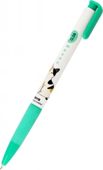 Ручка шариковая автоматическая Naong Japaness bobtail, 0,38 мм., зеленая обложка книги