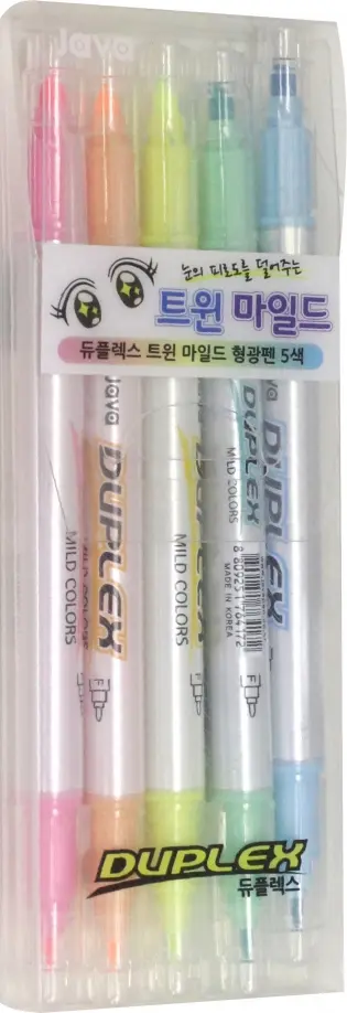 Набор текстовыделителей Duplex, двусторонние, 5 пастельных цветов обложка книги