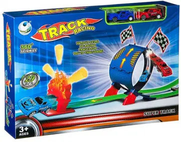 Автотрек с мёртвой петлёй, с инерционным вращением машин, 29 деталей обложка книги