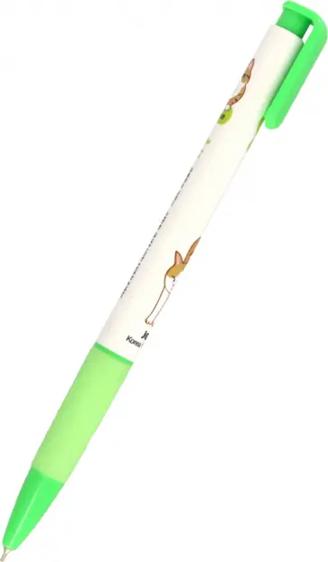 Ручка шариковая автоматическая Naong Korea Short Hair, 0,38 мм., салатовая обложка книги