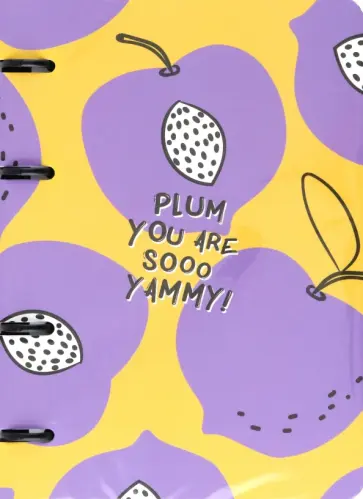 Тетрадь с кольцевым механизмом Fruits. Слива, 80 листов, клетка обложка книги